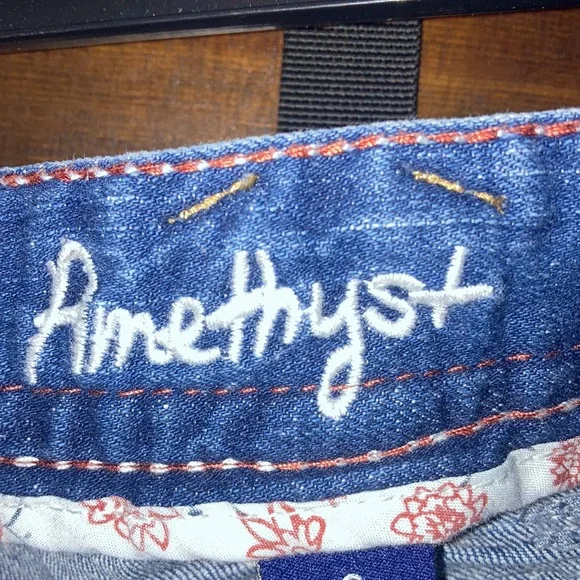 Amethyst Jeans Blue Flare with Distressed Details - Picture 2 of 13